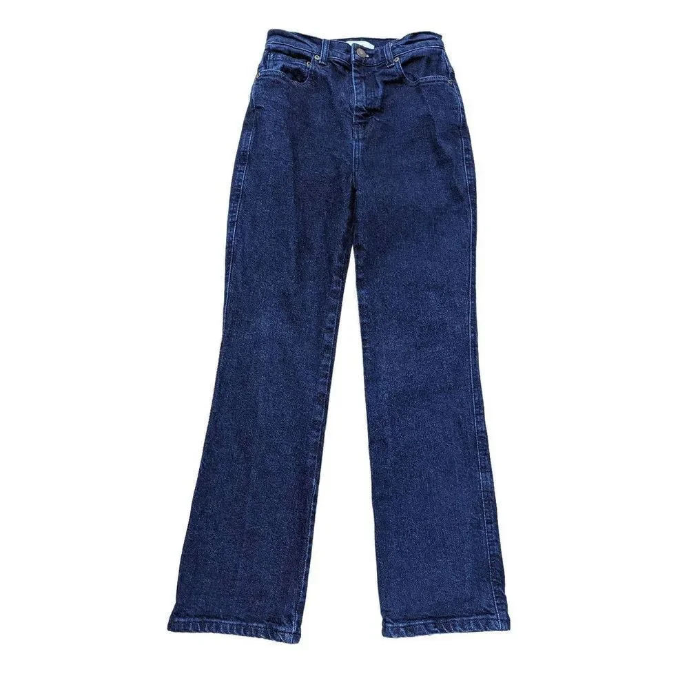 Antonio Melani Women's Blue Dark Wash High-Rise Straight Leg Jeans Size 26 - Picture 1 of 2